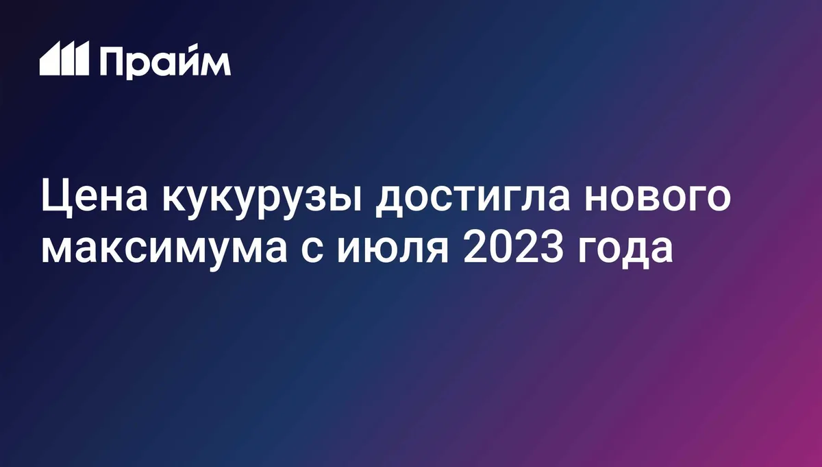 Цена кукурузы достигла нового максимума с июля 2023 года