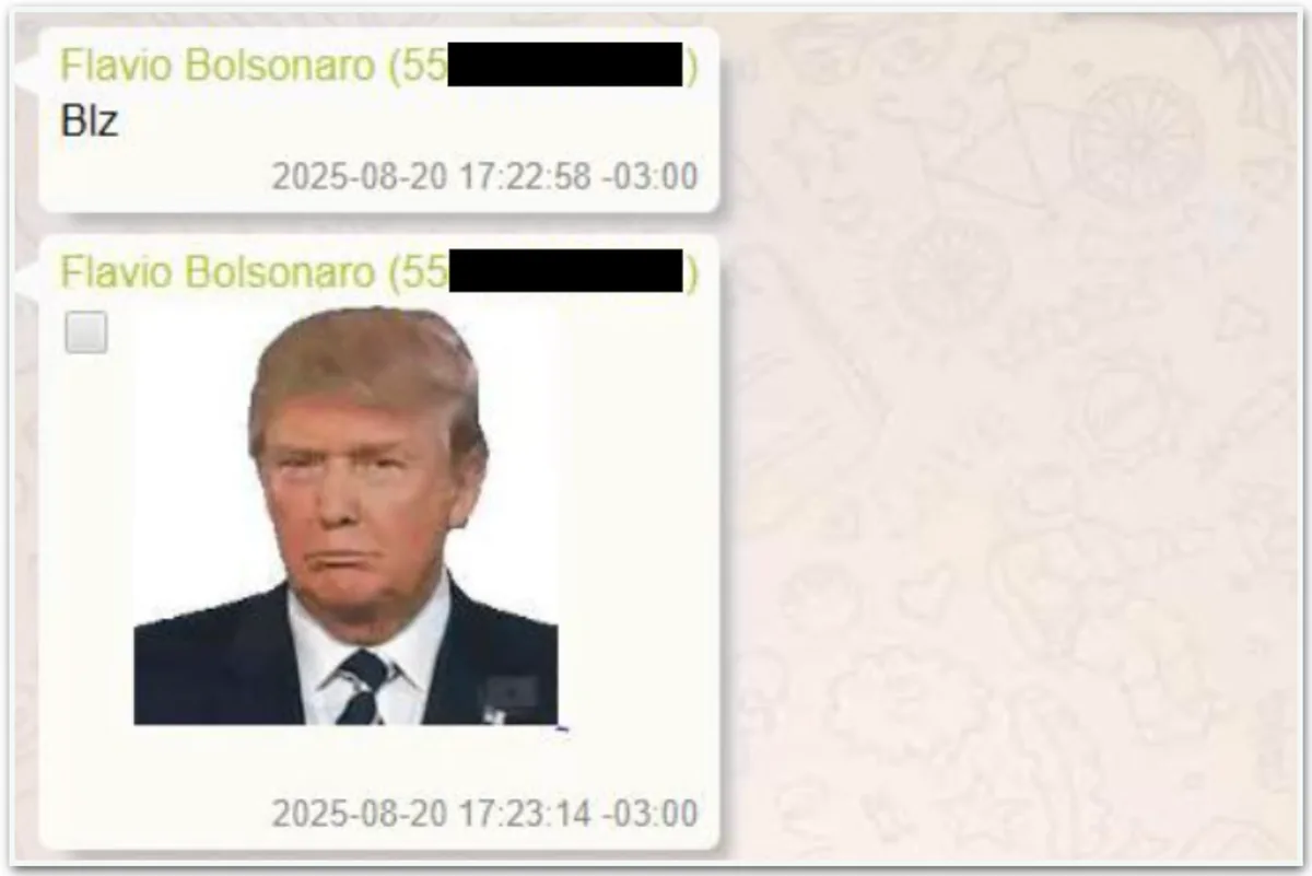 Flávio usou figurinha de Trump para confirmar reunião com Vorcaro