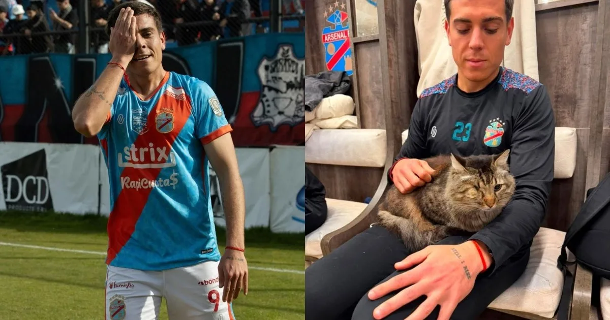 El jugador de Arsenal de Sarandí que le dedicó su gol a Tatú, un gato del club que falleció días antes