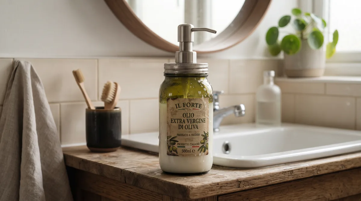 Como transformar garrafas de azeite vazias e potes de vidro simples em elegantes porta-sabonetes líquidos para o banheiro gastando apenas com o bico pump