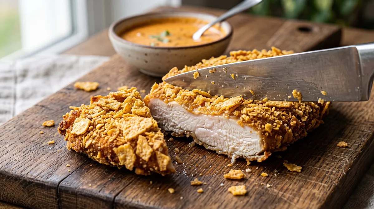 Milanesa de pollo empanizada con totopos: receta sencilla y rendidora