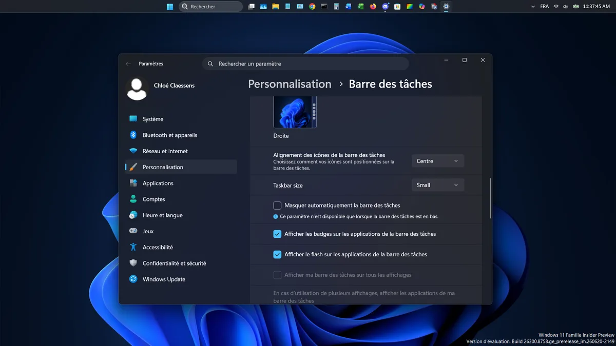 Microsoft déploie enfin la barre des tâches Windows 11 que tout le monde attendait