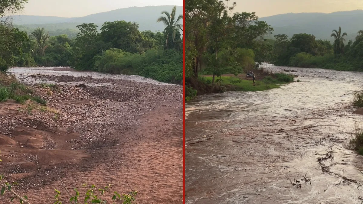 VÍDEO: cabeça d’água transforma área seca em rio em menos de um minuto em MT