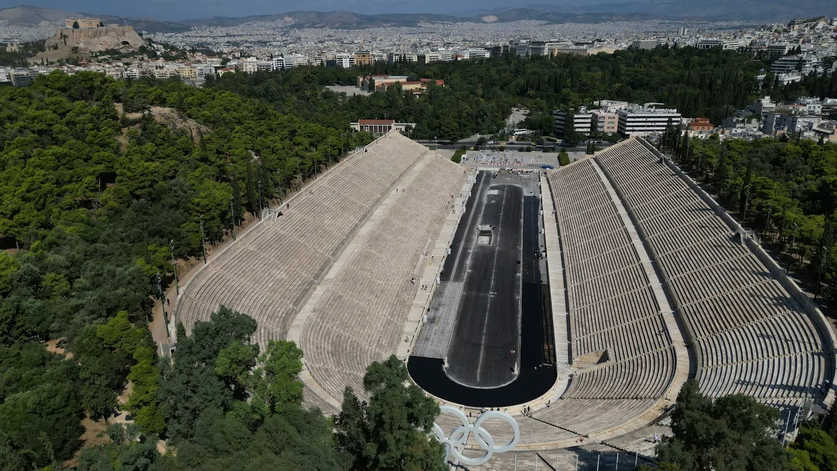 Athens cleans its all-marble Olympic stadium for the first time in over a century