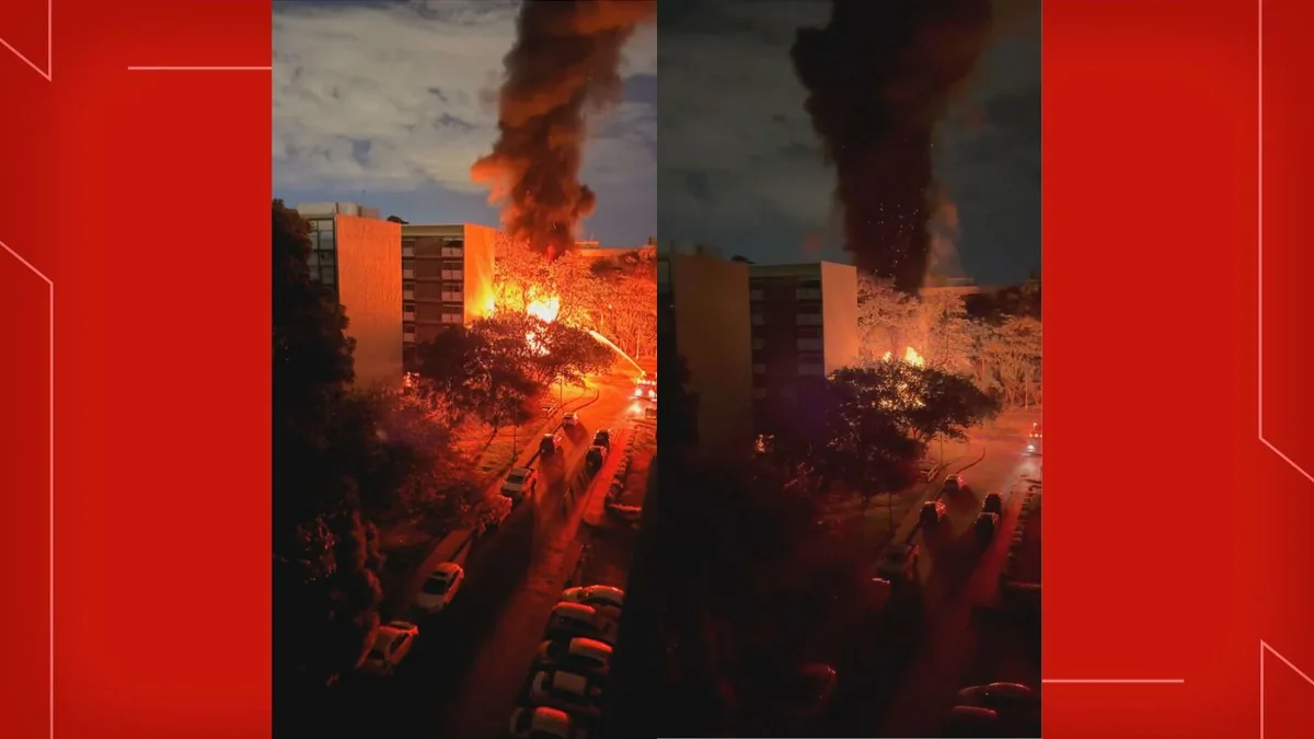 Transformadores pegam fogo e deixam moradores sem energia na Asa Sul, em Brasília