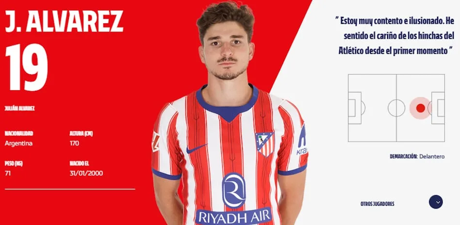 El gesto viral de Julián Álvarez en la foto oficial del Atlético Madrid en medio de las tensiones por su salida
