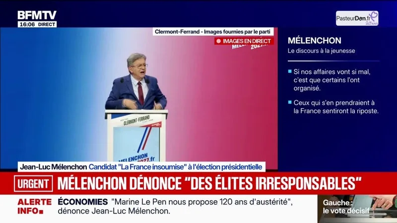 Mobilisations lycéennes : Jean-Luc Mélenchon, candidat LFI à la présidentielle estime que "c'est un mouvement qui fait preuve d'une très grande maturité politique et syndicale"