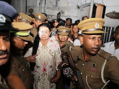 Sri Lanka's former first lady is arrested on corruption allegations