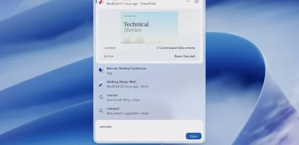 Microsoft redesenha busca do Windows 11 e aposta em IA para achar e fazer