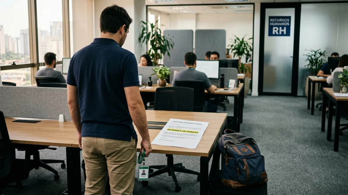 Funcionária volta de férias e encontra sua mesa ocupada por outra pessoa enquanto empresa informa que ela passará a trabalhar em função diferente