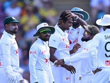 Hasan Mahmud takes 6-55 as Bangladesh bowls out Australia for 198 in 1st cricket test
