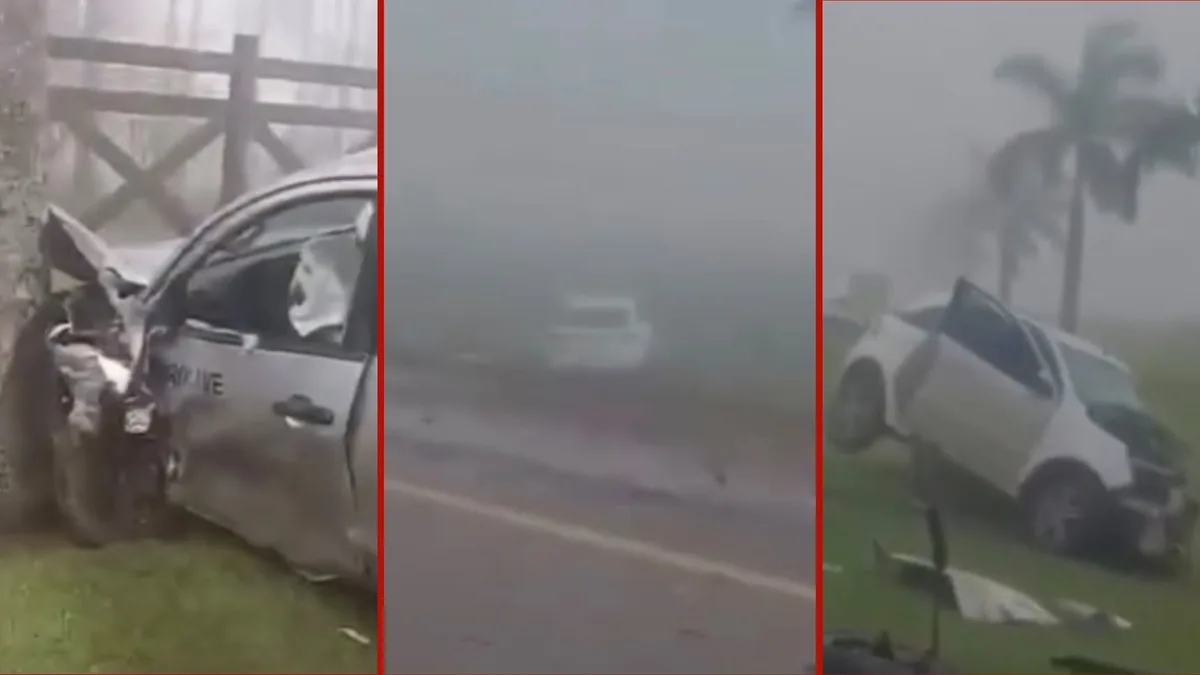 Acidente entre três veículos em meio à neblina deixa uma pessoa morta na MT-251; veja vídeo