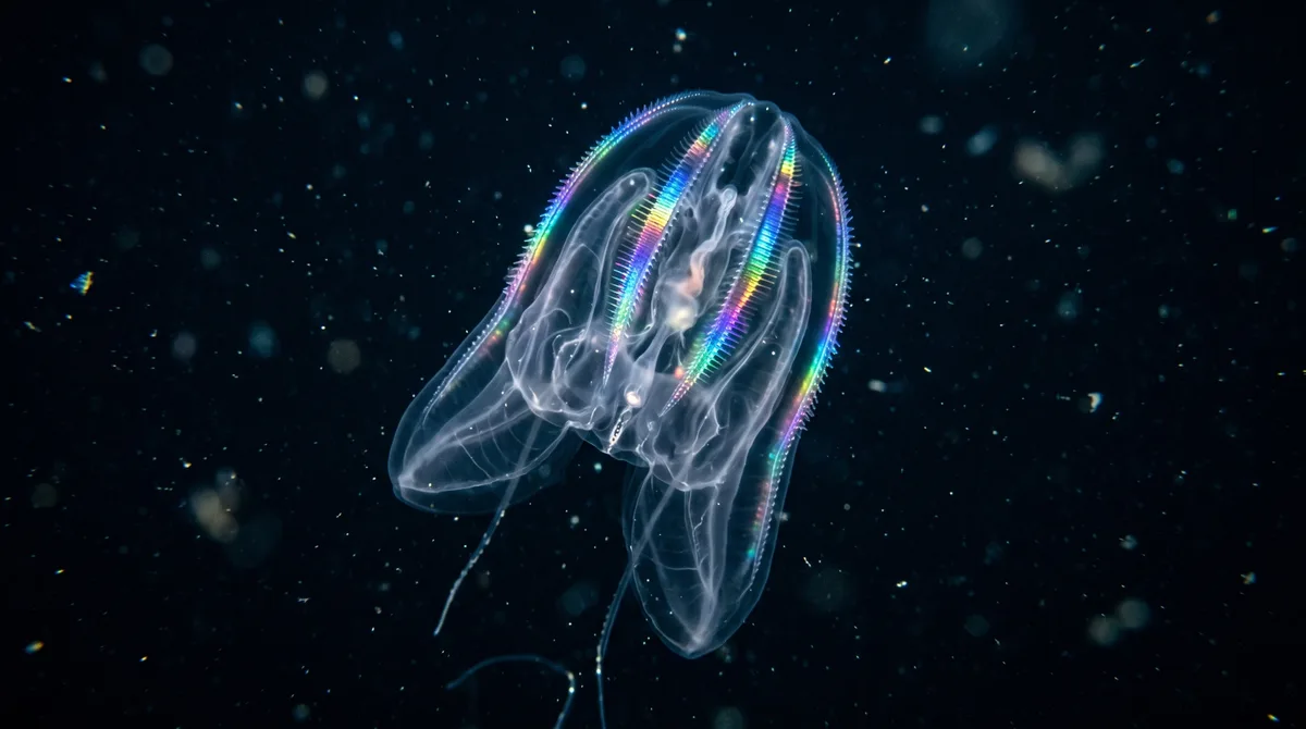 Um animal transparente produz arco-íris no corpo sem emitir luz e o efeito vem de fileiras microscópicas em movimento