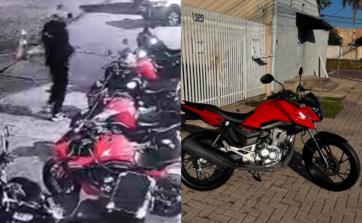 Estudante tem motocicleta furtada em estacionamento de colégio em Curitiba e faz apelo: “Meu meio de transporte”; vídeo
