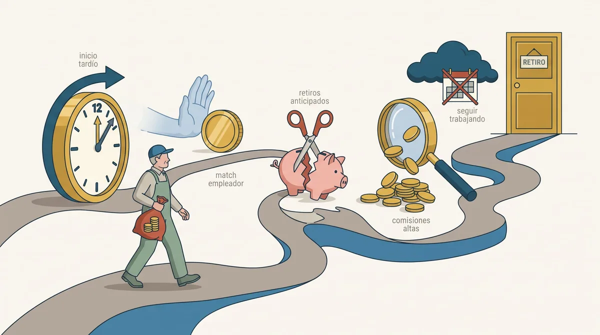 Cinco errores con el dinero del retiro que pueden obligar a trabajar más años
