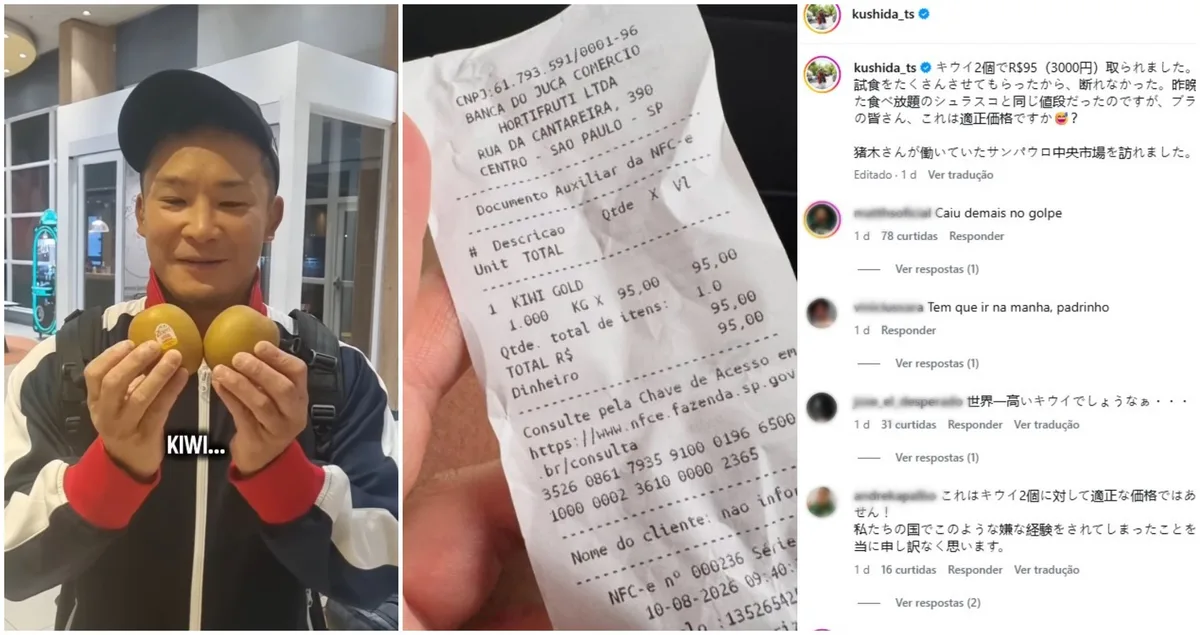 Mercadão de SP diz que preço de dois kiwis por R$ 95 estava exposto, mas apura caso após relato de lutador japonês