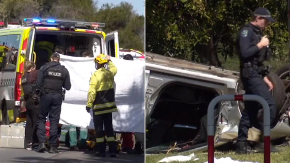 Rollover at busy Adelaide intersection leaves elderly driver in serious condition