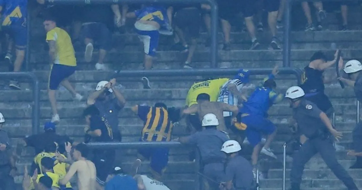 La policía brasileña volvió a reprimir: el fuerte enfrentamiento con los hinchas de Central, los palazos y cinco detenidos