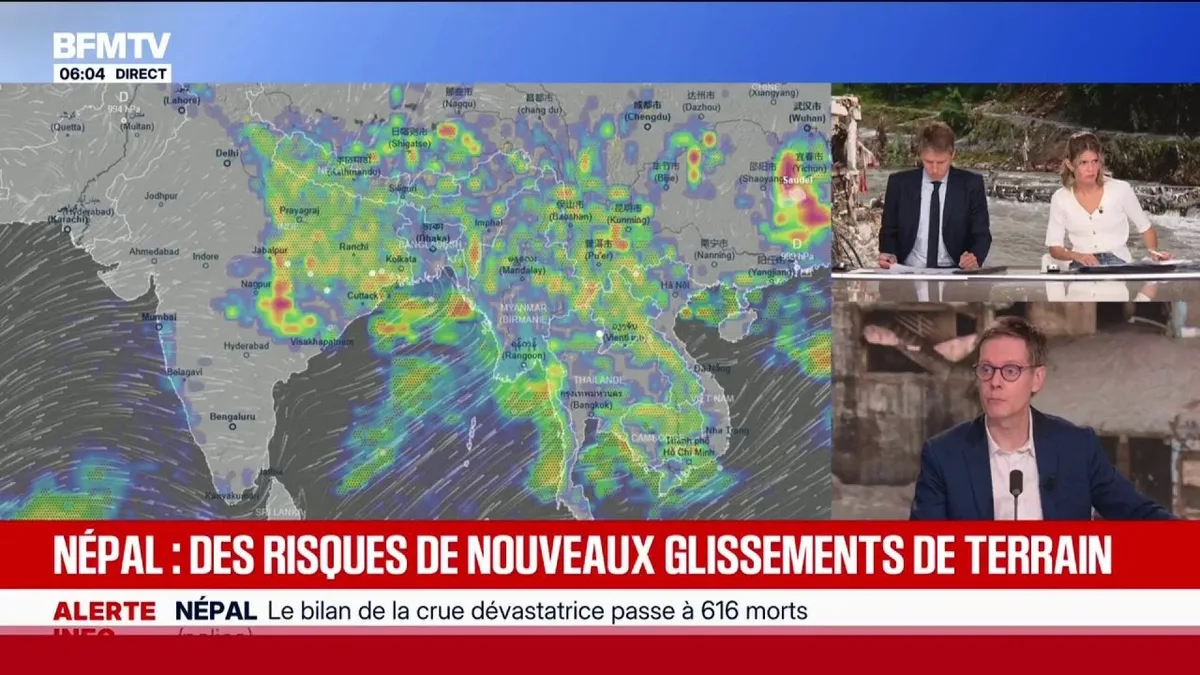 Crues au Népal: en pleine période de mousson, le pays fait face à des risques de nouveaux glissements de terrain