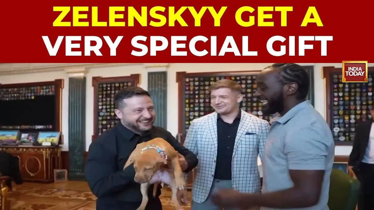 Terence Crawford Meets Volodymyr Zelenskyy In Kyiv, Gifts Puppy Freya