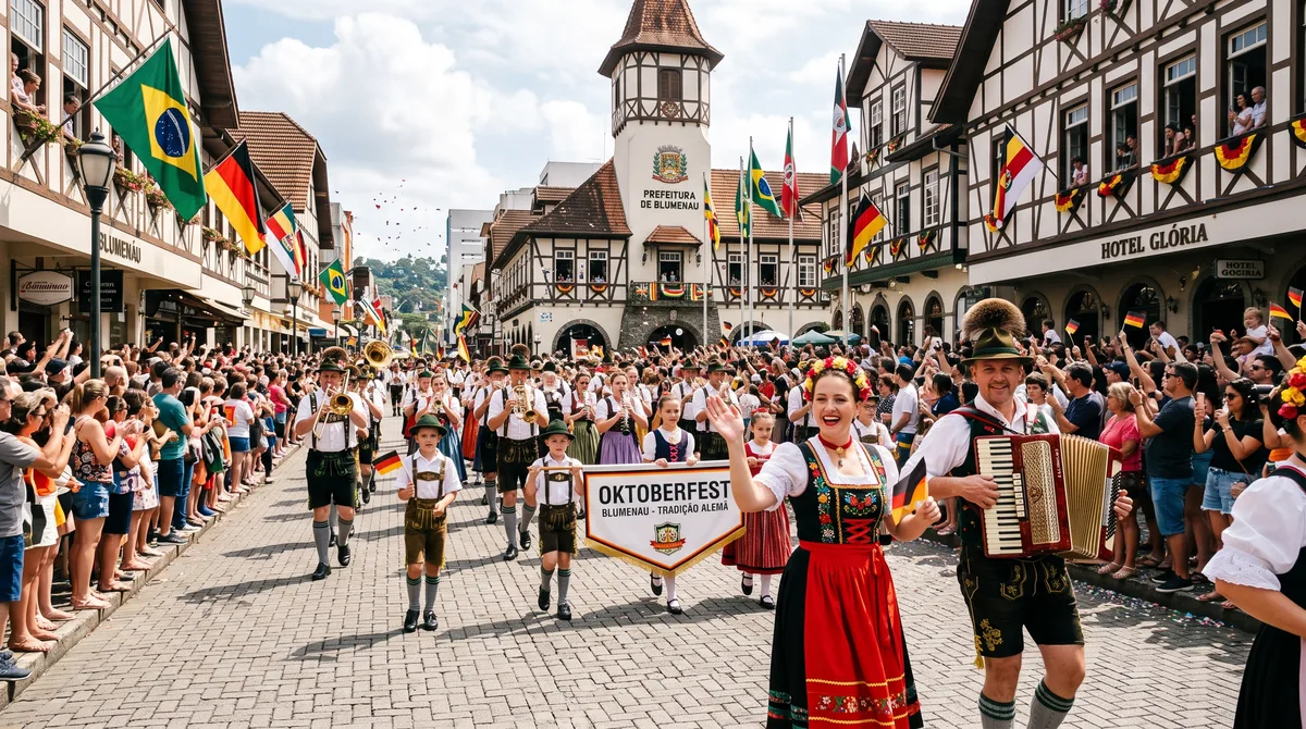 A cidade catarinense que organiza a segunda maior Oktoberfest do mundo