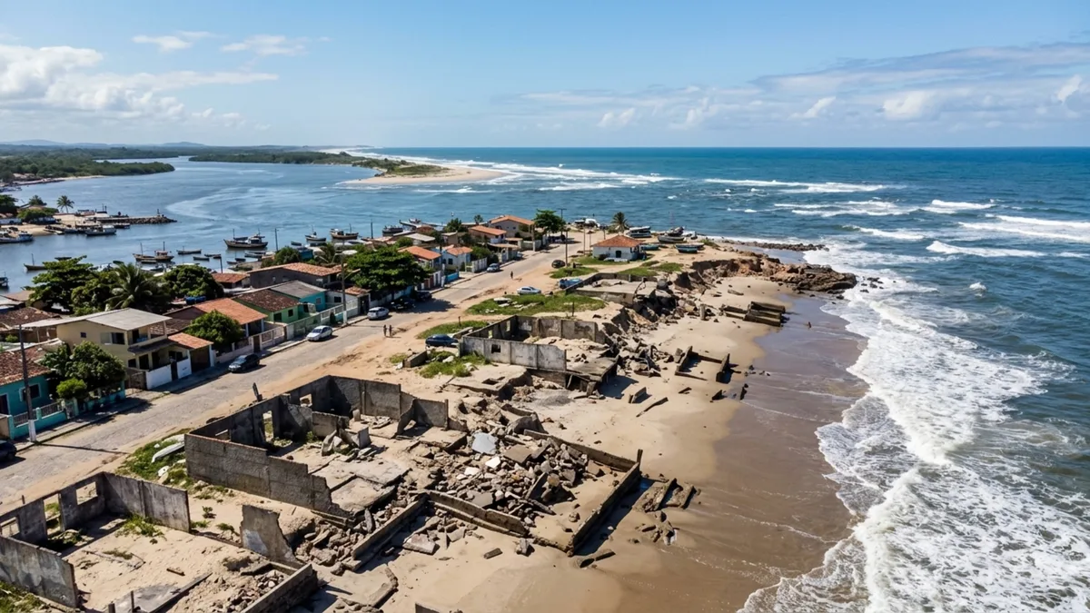 Cinco quarteirões somem no mar enquanto a areia reaparece na praia vizinha: o fenômeno mapeado há 60 anos no litoral fluminense