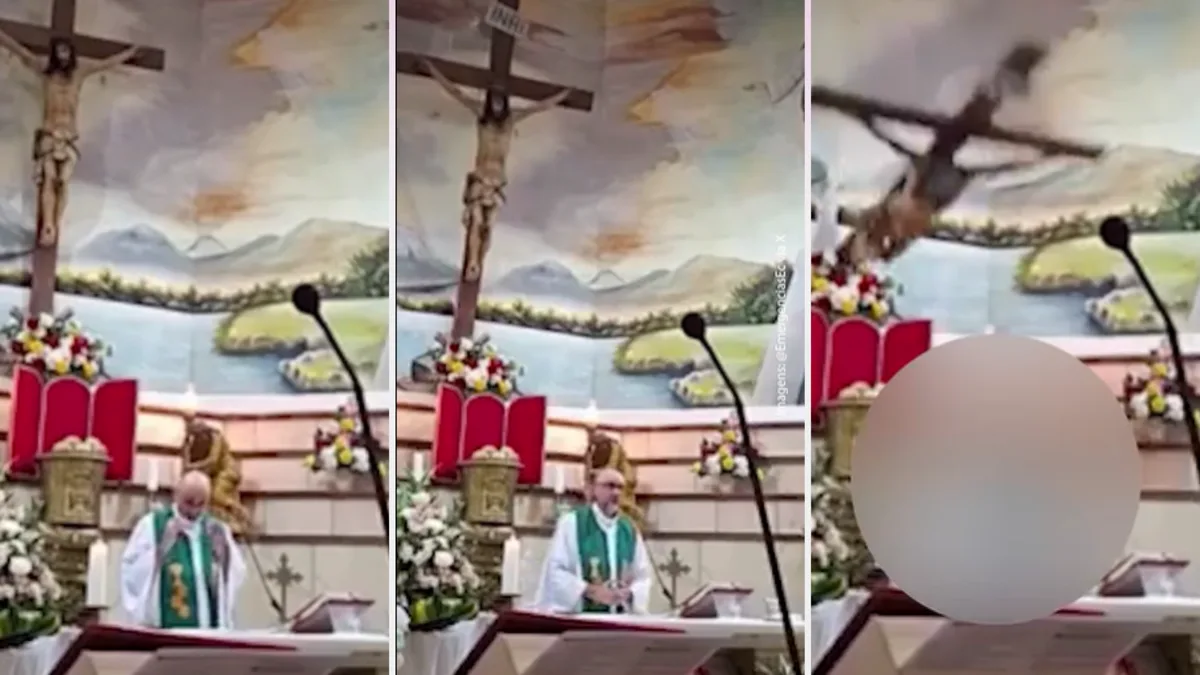 Padre morre após ser atingido por cruz em missa transmitida ao vivo