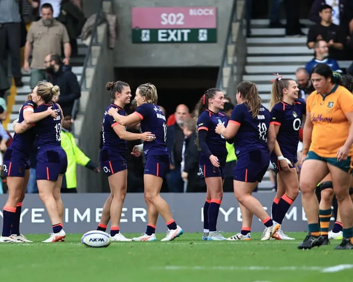 England survive slow start to overwhelm Australia in WXV with seven-try surge