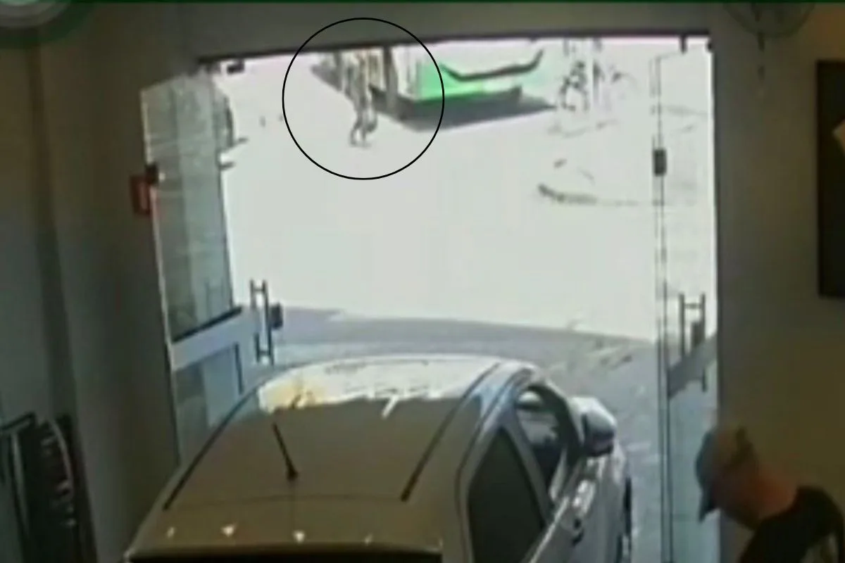 Mulher fica ferida após ser atropelada por ônibus no litoral de SP; VÍDEO