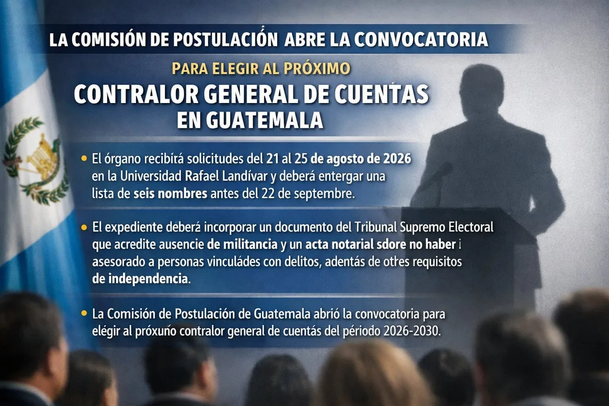 La comisión de postulación abre la convocatoria para elegir al próximo contralor general de cuentas en Guatemala