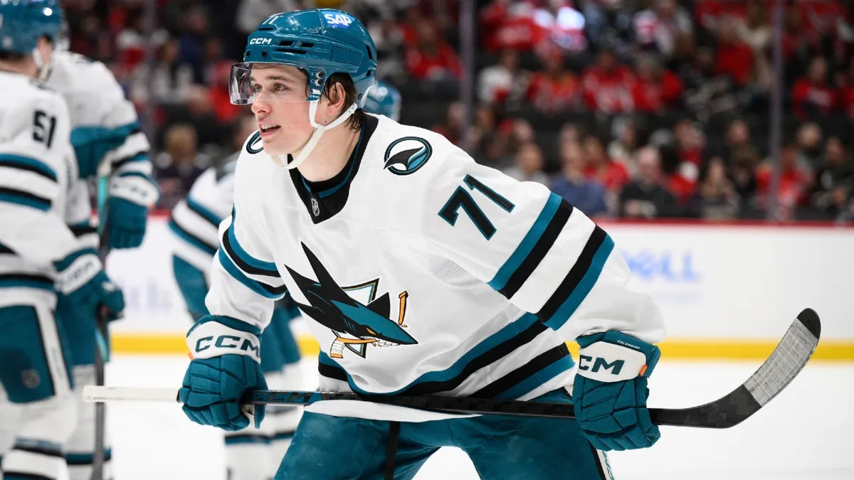 Sharks star Celebrini a game-time decision vs. Blues