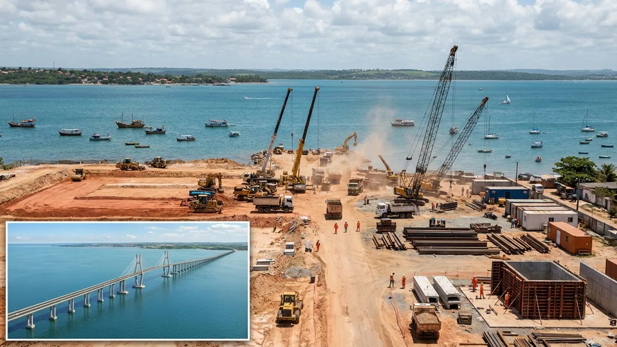 Megaobra brasileira de R$ 11,6 bilhões inicia obras em capital do Nordeste para erguer a maior ponte da América Latina sobre lâmina d’água e ligar a capital a uma ilha