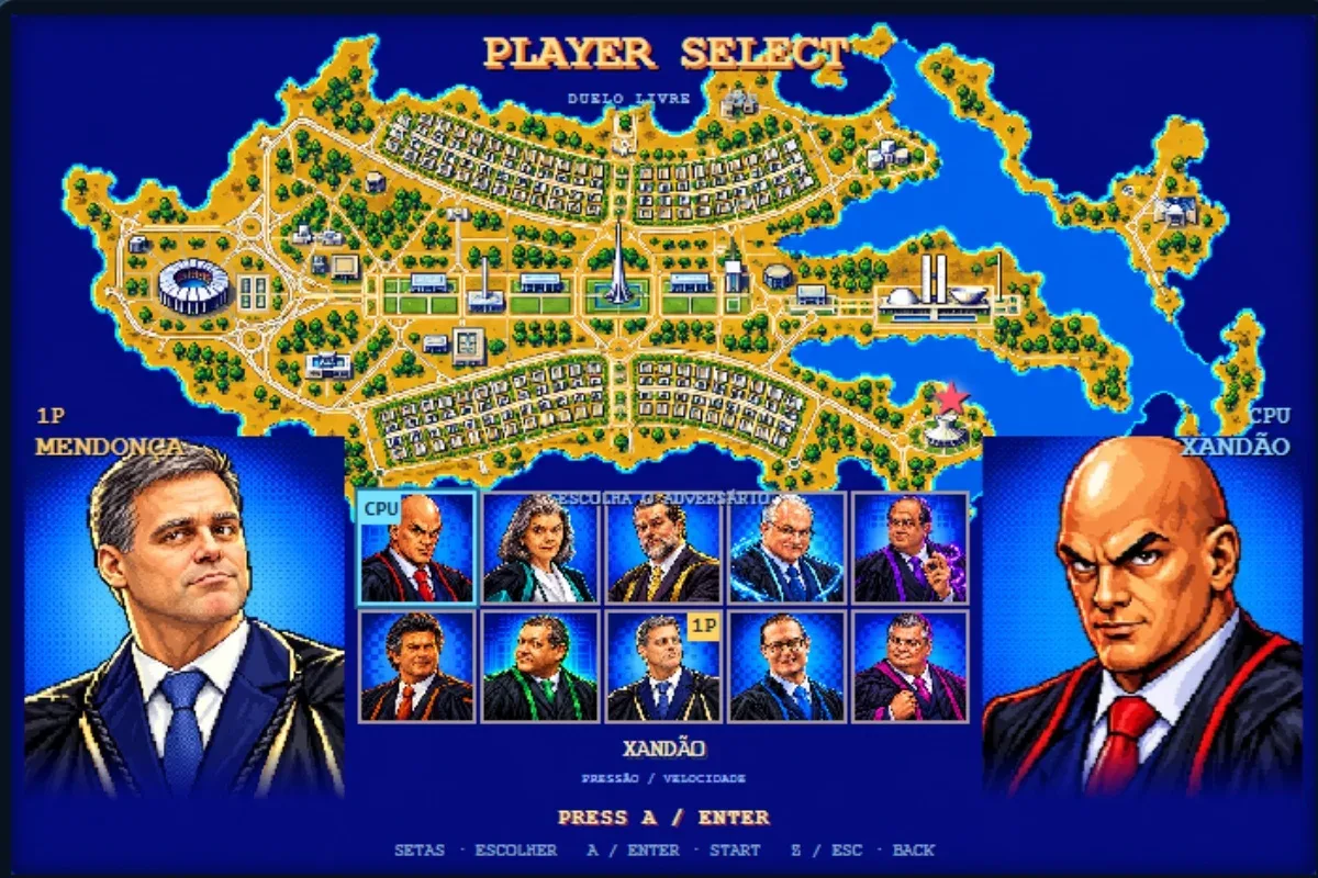STF vira jogo de luta com “Xandão” e ministros em combates virtuais