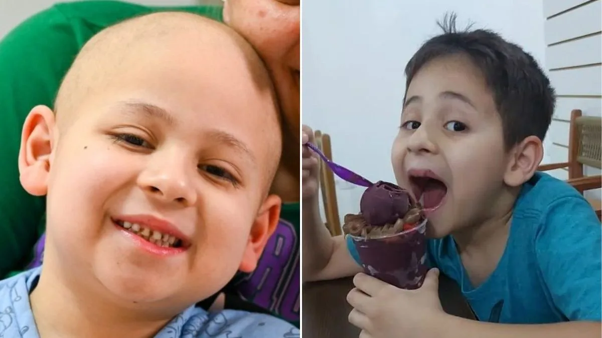 Dos 6 aos 9, ele enfrentou 3 anos de tratamento com sessões de até 24h, chegando a 112 quimios; agora, de volta à escola, afirma: ‘Venci o câncer’