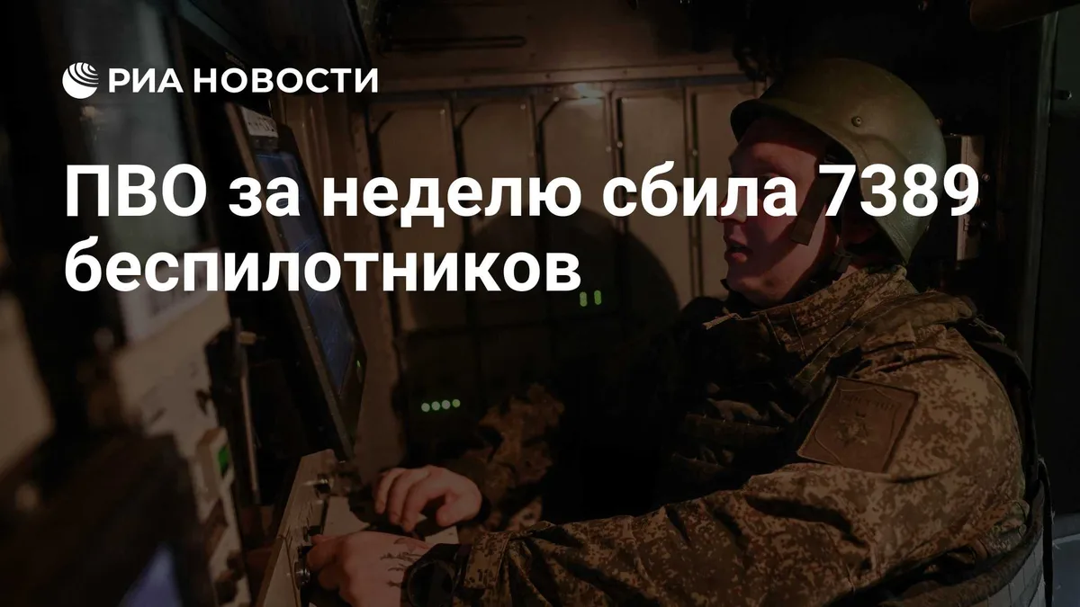 ПВО за неделю сбила 7389 беспилотников