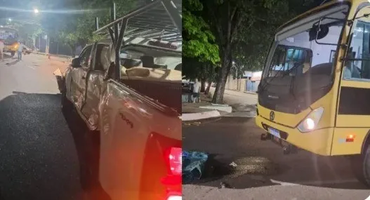 Ônibus com 26 estudantes sofre acidente no centro de Porto Velho