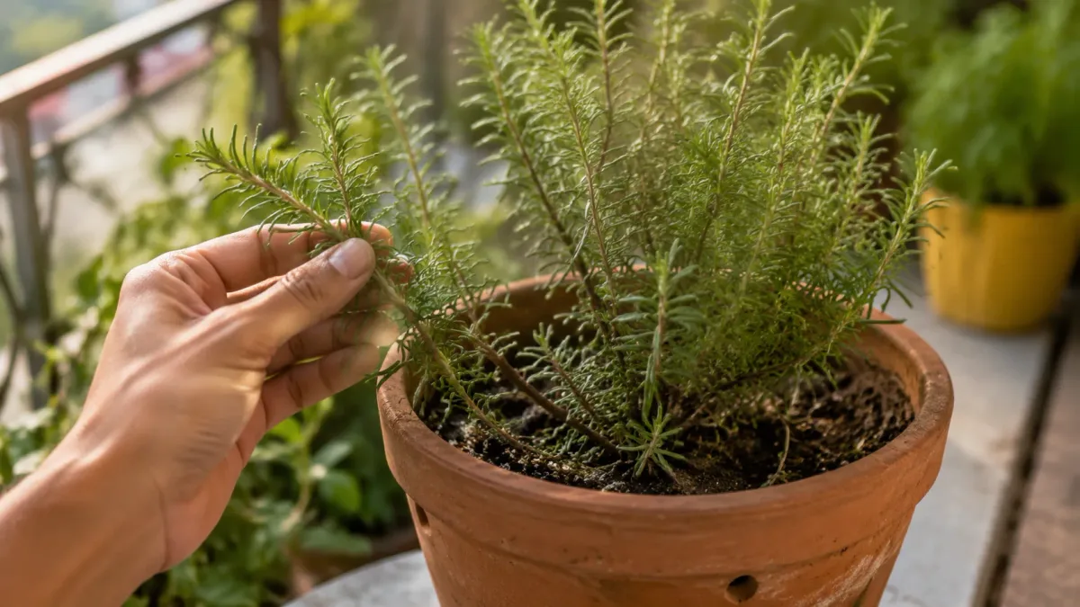Seu alecrim cultivado em vaso perdeu o aroma? Pequenos erros no cultivo podem acompanhar o crescimento e afetar primeiro justamente o perfume das folhas