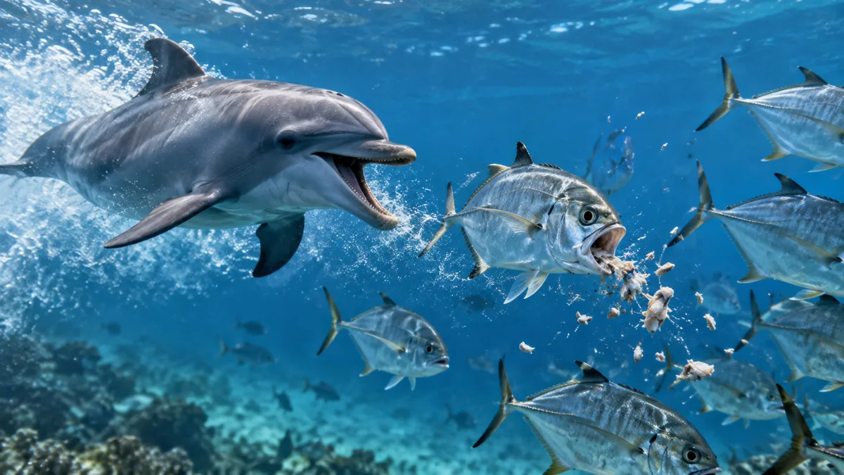 Dolphin ‘Bubbles’ chased Bigeye Trevally until they regurgitated food 11 times, researchers find