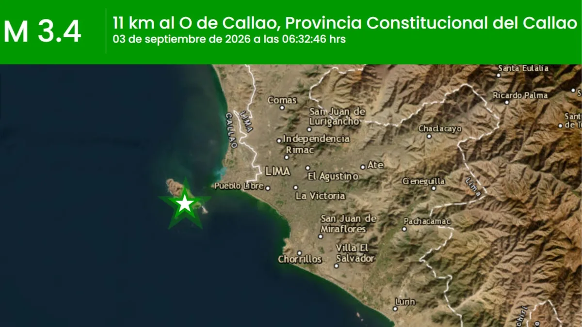 Temblor hoy en Perú EN VIVO: último sismo en el Callao, epicentro y reporte del IGP del 3 de septiembre de 2026