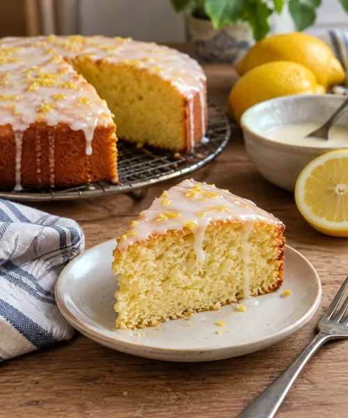 Lemon yoghurt cake recipe with a simple lemon drizzle