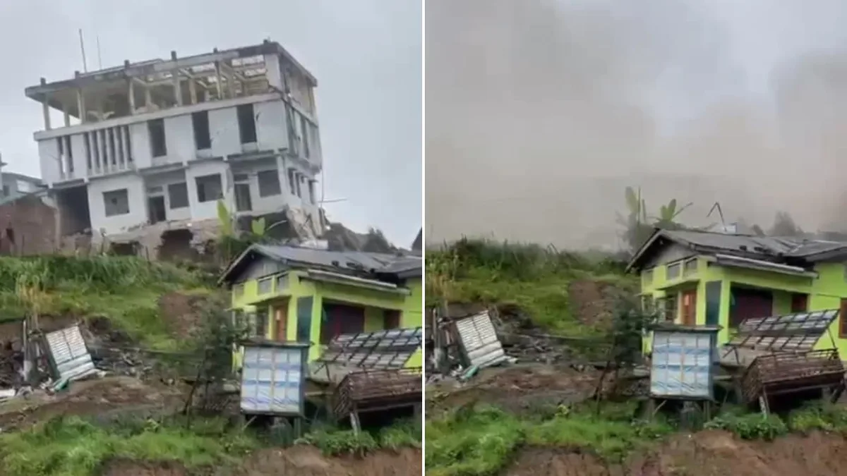 Gone In Seconds: Nagaland Government Building Collapses Due To Landslide