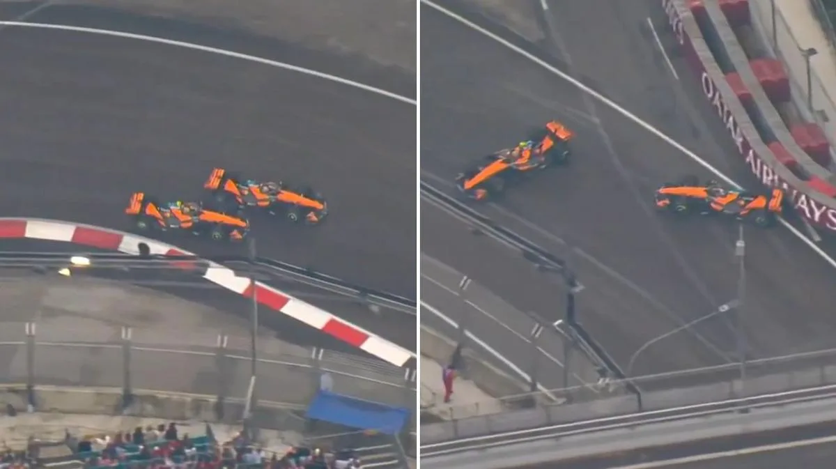 McLaren boss fumes as Lando Norris collides with Oscar Piastri during hectic sprint race at Singapore Grand Prix