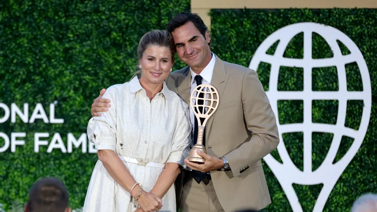 Roger Federer's wife leaves tennis great laughing, crying with Hall of Fame speech