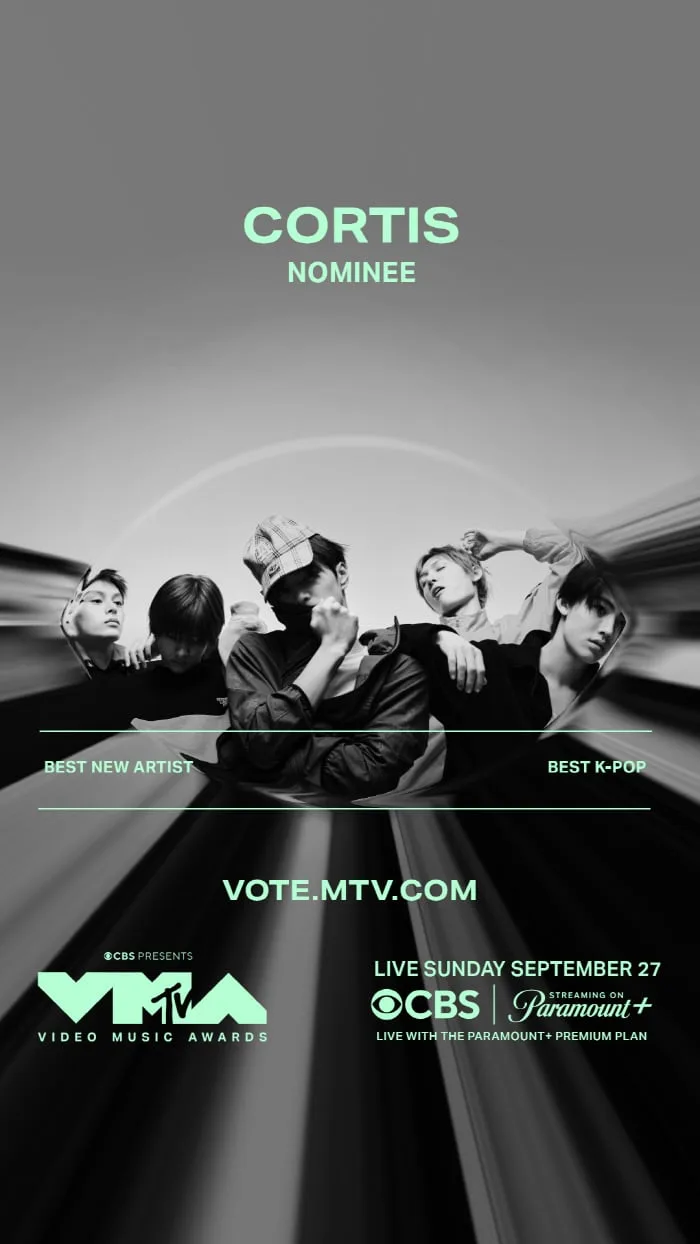 코르티스, 데뷔 1년만 일 냈다! 美 'VMA' 2개 부문 노미네이트