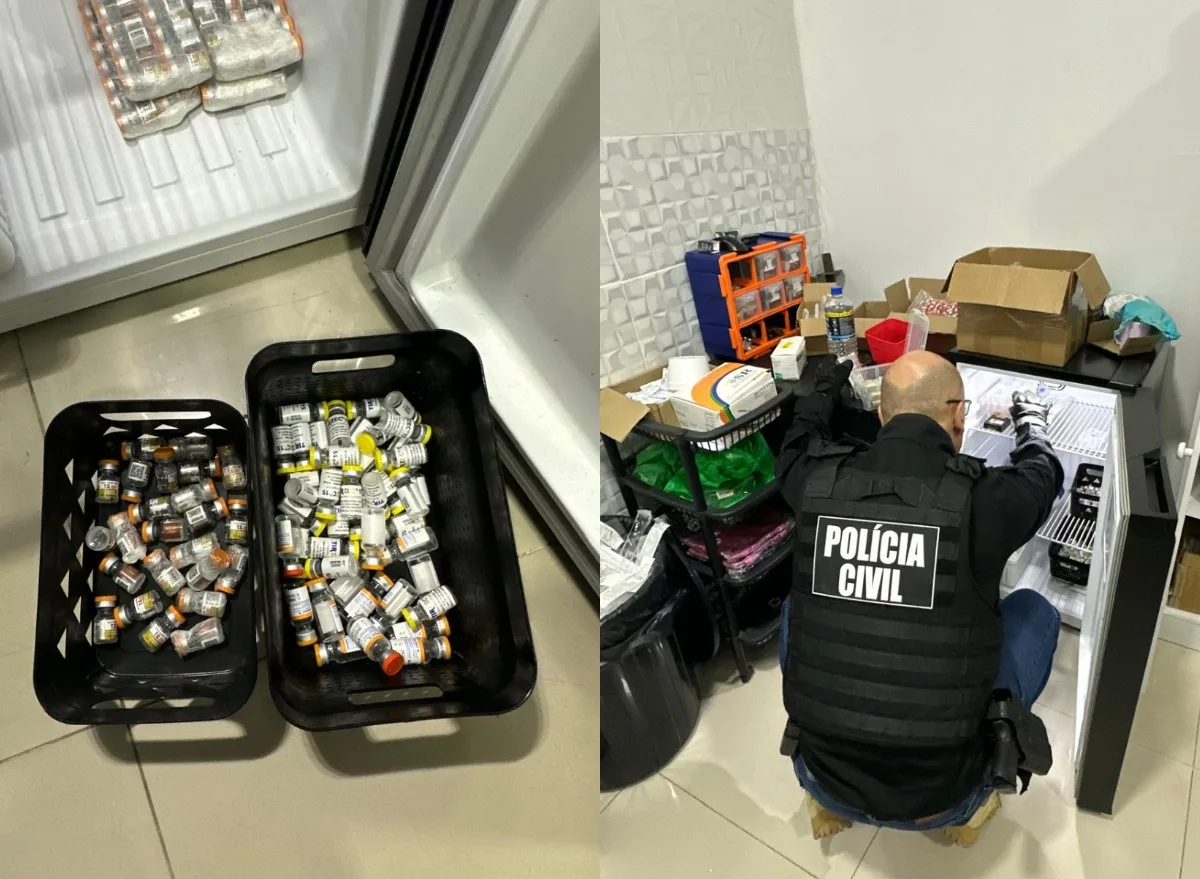 Rótulos falsos e material diluído: polícia mira laboratório clandestino de canetas emagrecedoras em SC