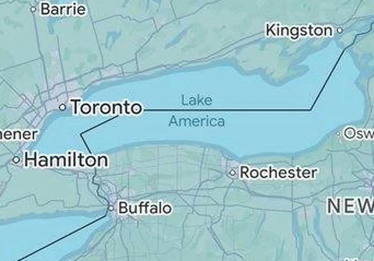 Google Maps cumple el deseo de Trump y cambia el nombre del 'lago Ontario' a 'lago América' en EE.UU.