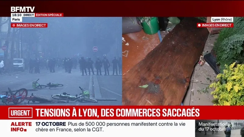Mobilisations du 17 octobre: la colère d'une commerçante à Lyon après les dégâts dans sa boutique