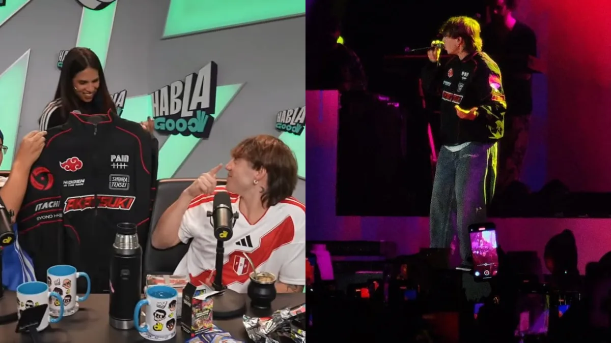 Paulo Londra abrió su show en Lima con la casaca que le regaló Vali Valilon y ella no lo podía creer: “Voy a llorar, me morí”