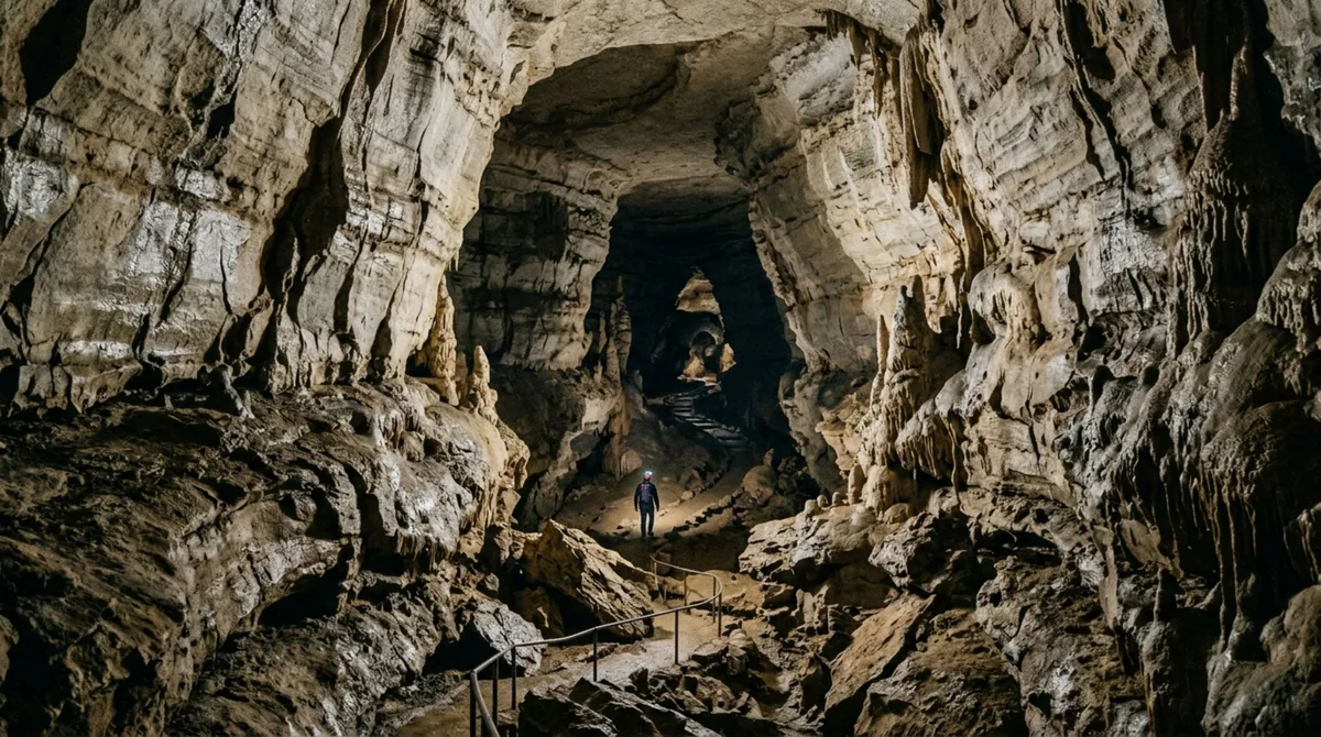 Maior sistema de cavernas conhecido já soma cerca de 685 quilômetros mapeados nos Estados Unidos porque rios subterrâneos abriram caminhos no calcário durante milhões de anos e exploradores continuam encontrando corredores onde o mapa termina