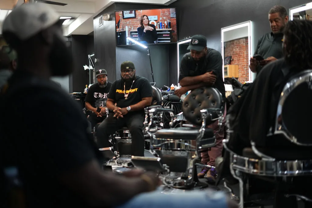 Inside a Philadelphia barbershop, Black men debate their political past and future
